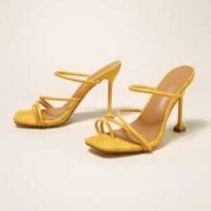 Snakeskin Embossed Multi Strap Sculptural Heeled Thong Sandals